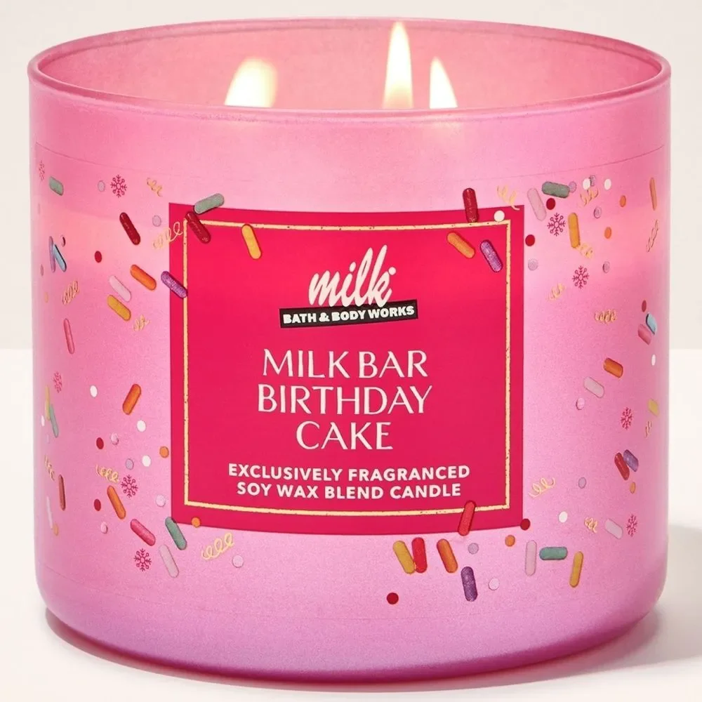 Bath & Body Works Milk Bar Birthday Cake 3-Wick Candle NEW